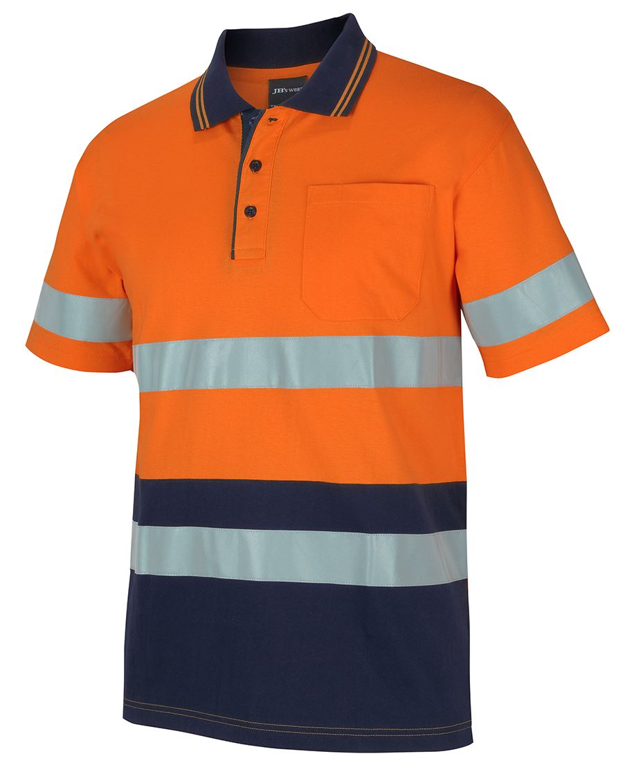 JB's Hi Vis (D+N) Cotton Polo Short Sleeve (JBS6DCPS)