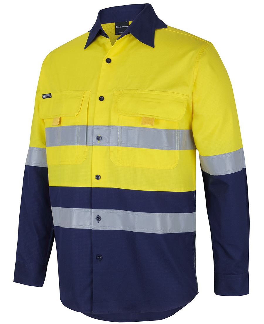JB's Hi Vis (D+N) 150G Ripstop Fishing Shirt Long Sleeve (JBS6DNRL)
