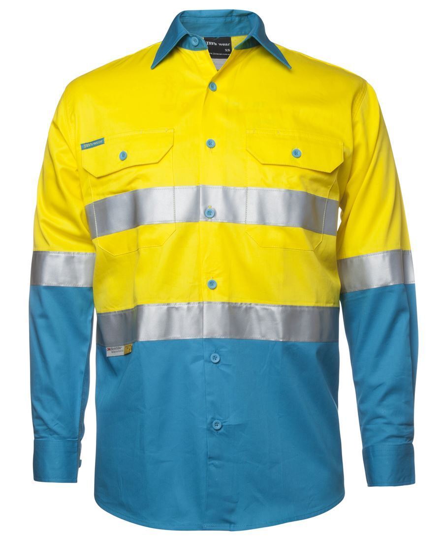 JB's Hi Vis (D+N) 150G Work Shirt Long Sleeve (JBS6DNWL)