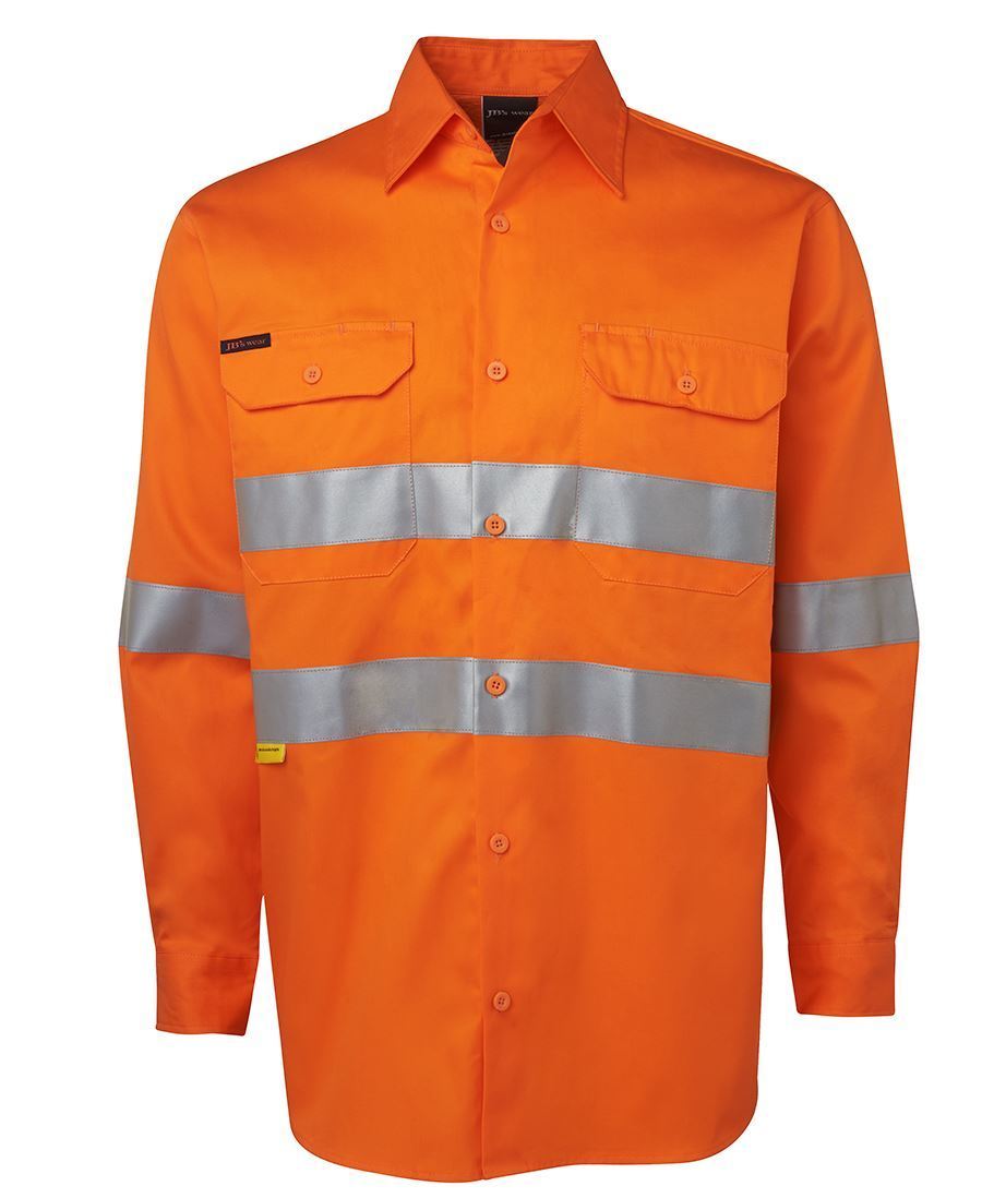 JB's Hi Vis (D+N) 150G Work Shirt Long Sleeve (JBS6DNWL)