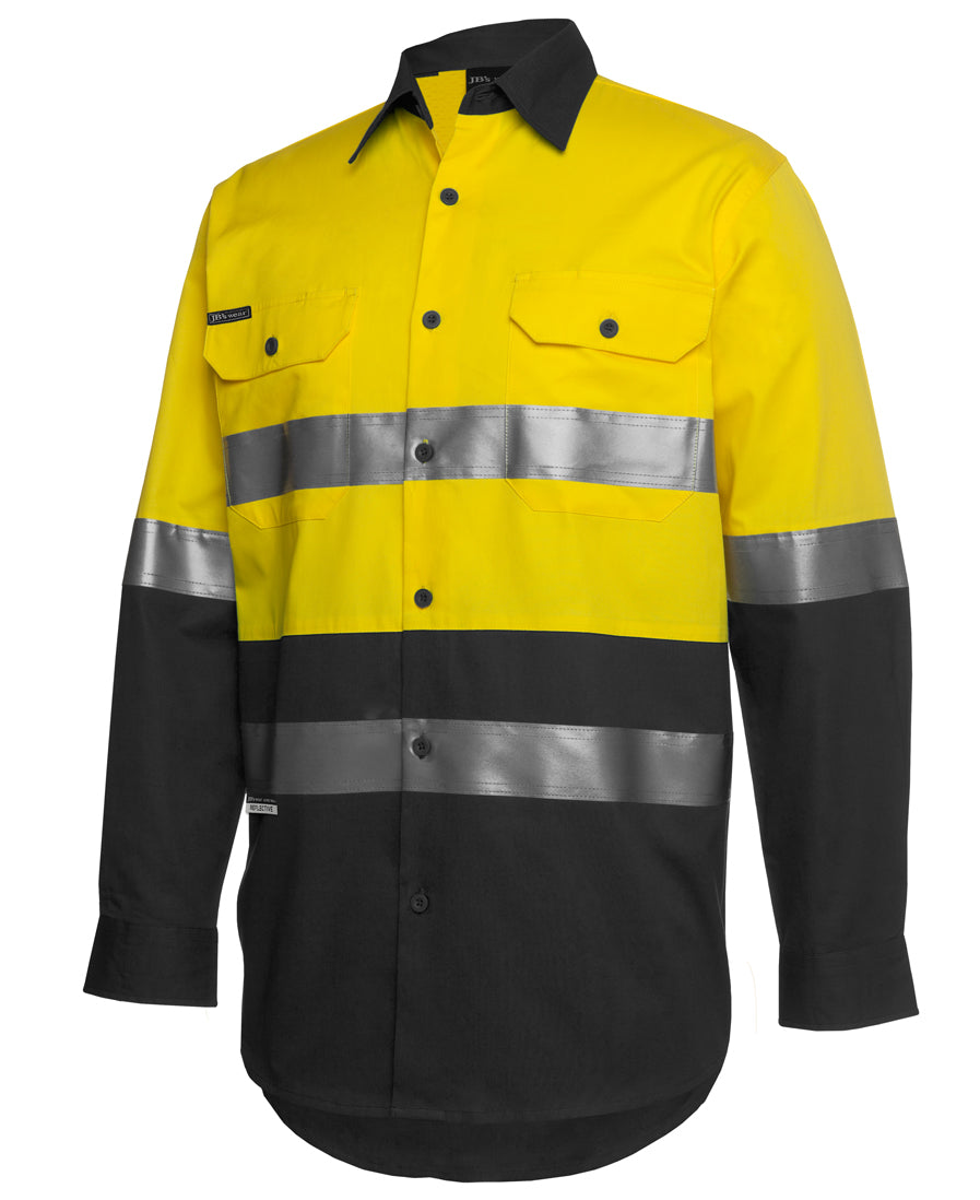 JB's Hi Vis (D+N) 150G Work Shirt Long Sleeve (JBS6DNWL)