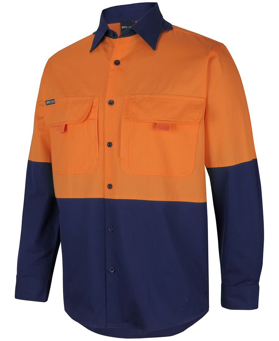 JB's Hi Vis 150G Ripstop Fishing Shirt Long Sleeve (JBS6HNRL)
