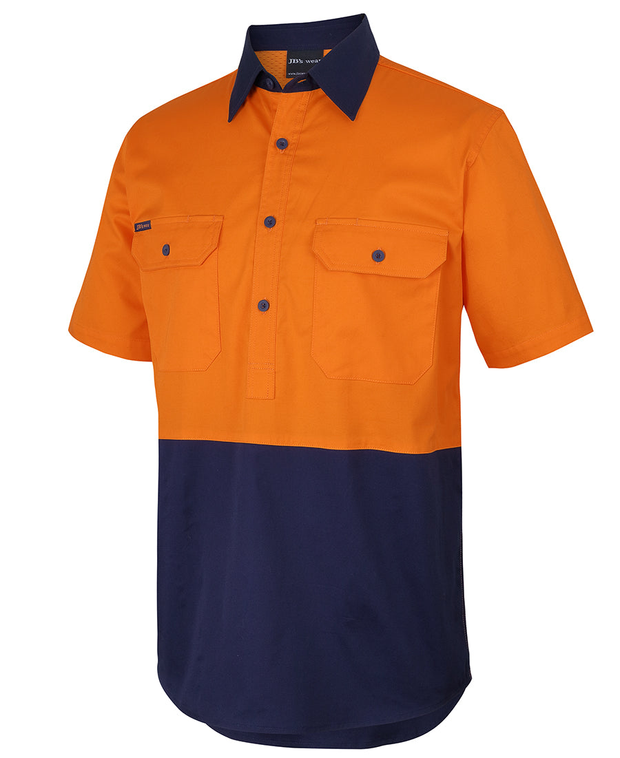 JB's Hi Vis 150G Close Front Work Shirt Short Sleeve (JBS6HVCW)