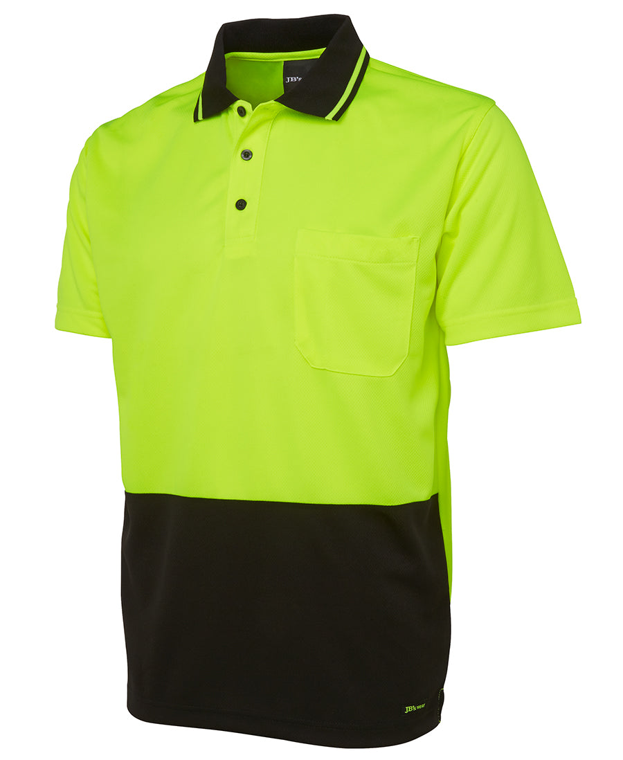 JB's Hi Vis Non Cuff Traditional Polo Short Sleeve (JBS6HVNC)