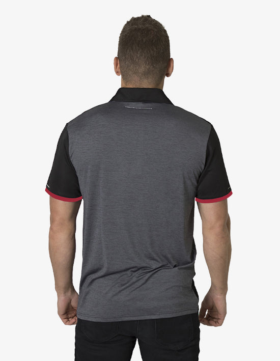 Black Kanvas Contrasting Shoulder Panel Polo
