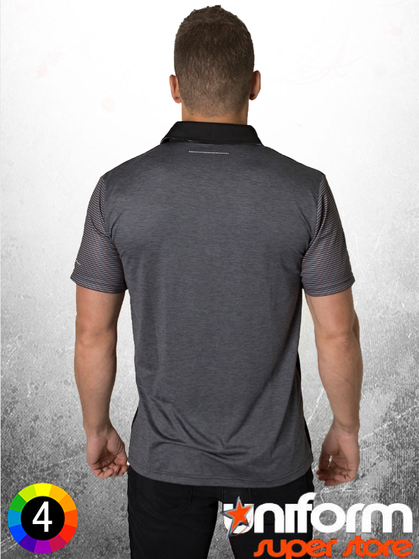 Black Kanvas Contrast Sublimated Striped Sleeves Polo