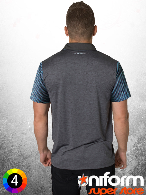 Black Kanvas Contrast Sublimated Striped Sleeves Polo