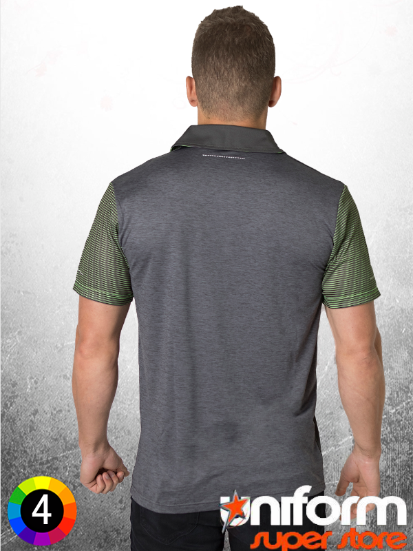 Black Kanvas Contrast Sublimated Striped Sleeves Polo