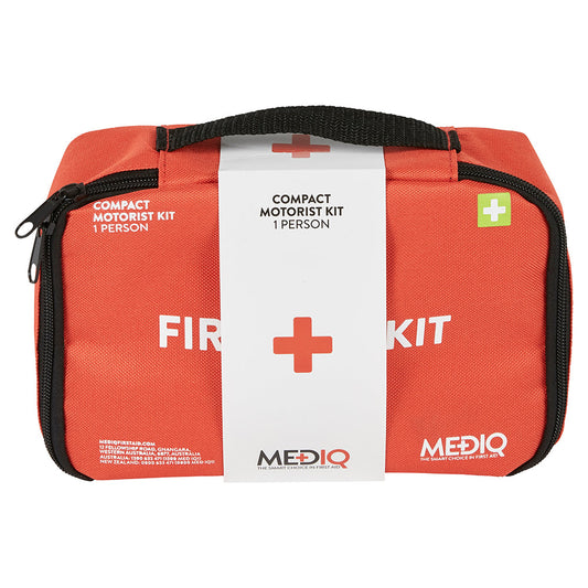 Mediq Essential First Aid Kit Compact Motorist in Orange Soft Pack 1 Person