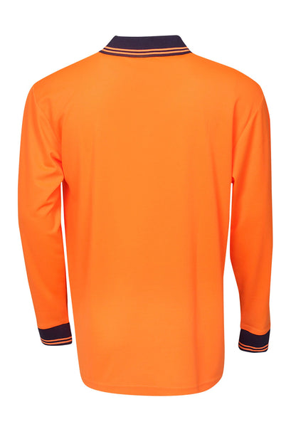 Blue Whale Hi Vis Light Weight Cooldry Polo Long Sleeve