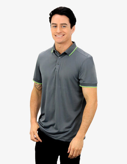 Be Seen Contrasting Stripe Collar and Cuff Polo