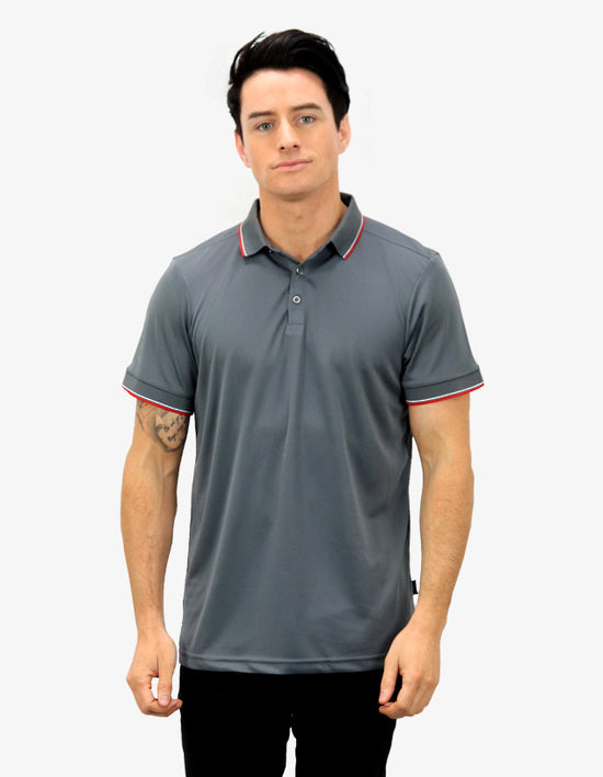 Be Seen Contrasting Stripe Collar and Cuff Polo