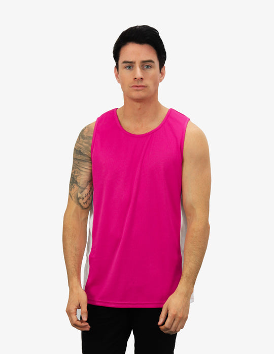 Be Seen Singlet with Contrasting Side Panels and Piping (BSS01)