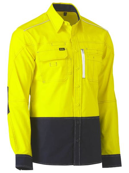 Bisley FLX & Move Hi Vis Two Tone Utility Shirt Long Sleeve (BISBS6177)