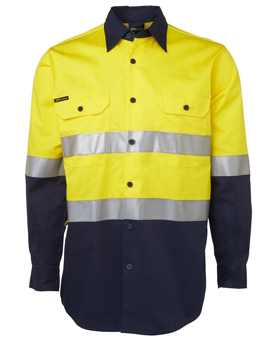 JB's Hi Vis (D+N) 150G Work Shirt Long Sleeve (JBS6DNWL)