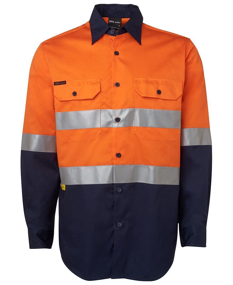 JB's Hi Vis (D+N) 150G Work Shirt Long Sleeve (JBS6DNWL)
