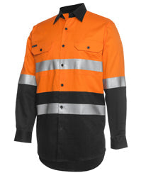 JB's Hi Vis (D+N) 150G Work Shirt Long Sleeve (JBS6DNWL)