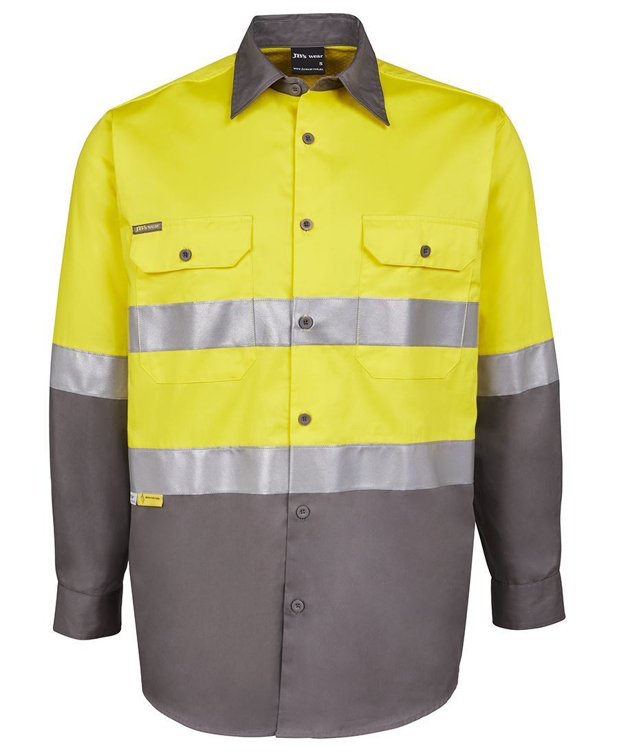 JB's Hi Vis (D+N) 150G Work Shirt Long Sleeve (JBS6DNWL)