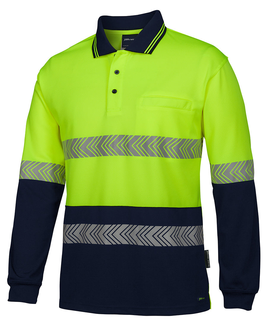 JB's Hi Vis Segmented Tape Polo Long Sleeve (JBS6HLST)
