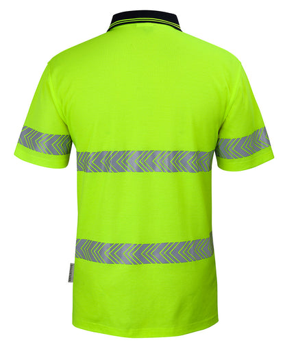 JB's Hi Vis (D+N) Cotton Back Segmented Tape Polo Short Sleeve (JBS6HMSS)