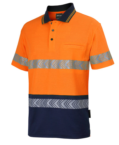 JB's Hi Vis (D+N) Cotton Back Segmented Tape Polo Short Sleeve (JBS6HMSS)