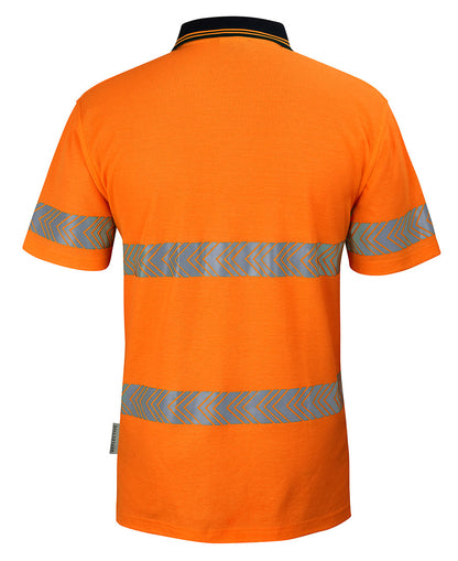 JB's Hi Vis (D+N) Cotton Back Segmented Tape Polo Short Sleeve (JBS6HMSS)