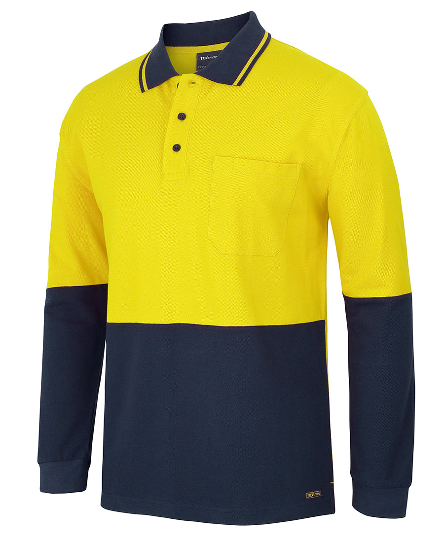 JB's Hi Vis Cotton Pique Traditional Polo Long Sleeve (JBS6HVQL)