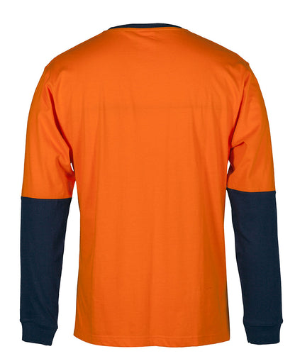 JB's Hi Vis Crew Neck Cotton T-Shirt Long Sleeve (JBS6HVTN)