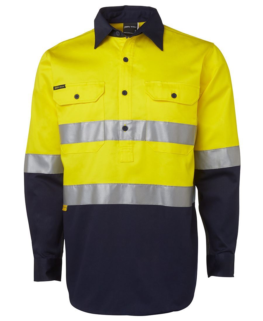 JB's Hi Vis (D+N) 190g Close Front Shirt Long Sleeve - hi vis clothing - Best Buy Trade Supplies Direct to Trade