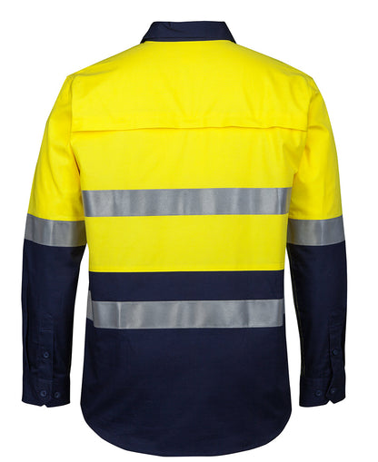 JB's Hi Vis (D+N) 150G Close Front Work Shirt Long Sleeve (JBS6HWCS)