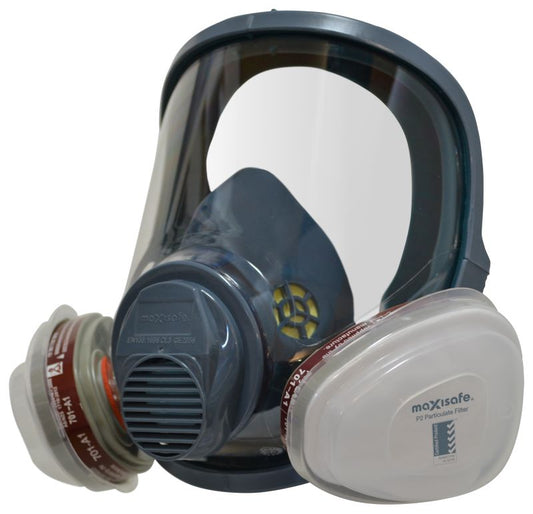 Maxiguard Silicone Full Face Mask - Medium Package with A1 Cartridge & P2 Prefilter Holder (MAXR680P-M)